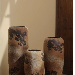 Rustic Brown and Black Vase Set